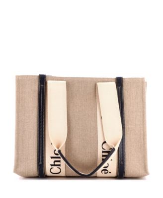 Medium Woody Tote Canvas with Leather