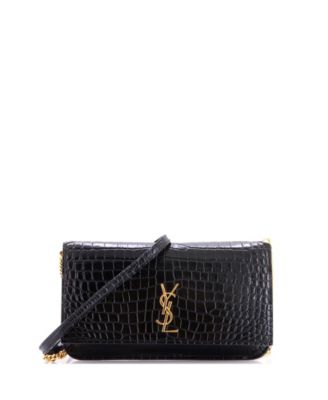 Classic Monogram Phone Holder Shoulder Bag Embossed Leather
