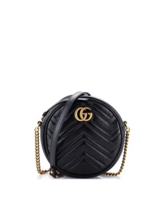 Mini GG Marmont Round Shoulder Bag Matelasse Leather