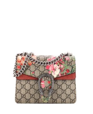 Mini Dionysus Bag Blooms Print GG Coated Canvas
