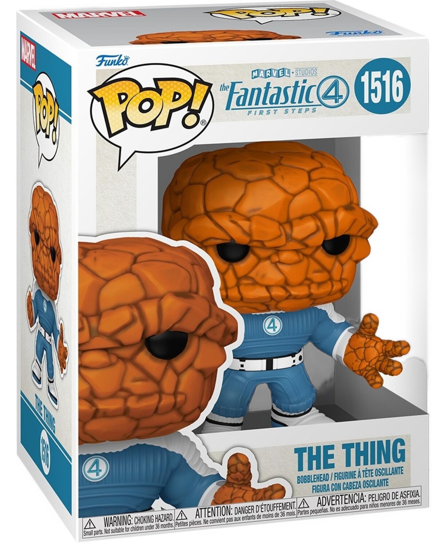 Детская фигурка Funko Pop! Marvel Fantastic Four: First Steps The Thing 3.3" Collectible Bobblehead Vinyl Figure, Ages 3+ — фото 2