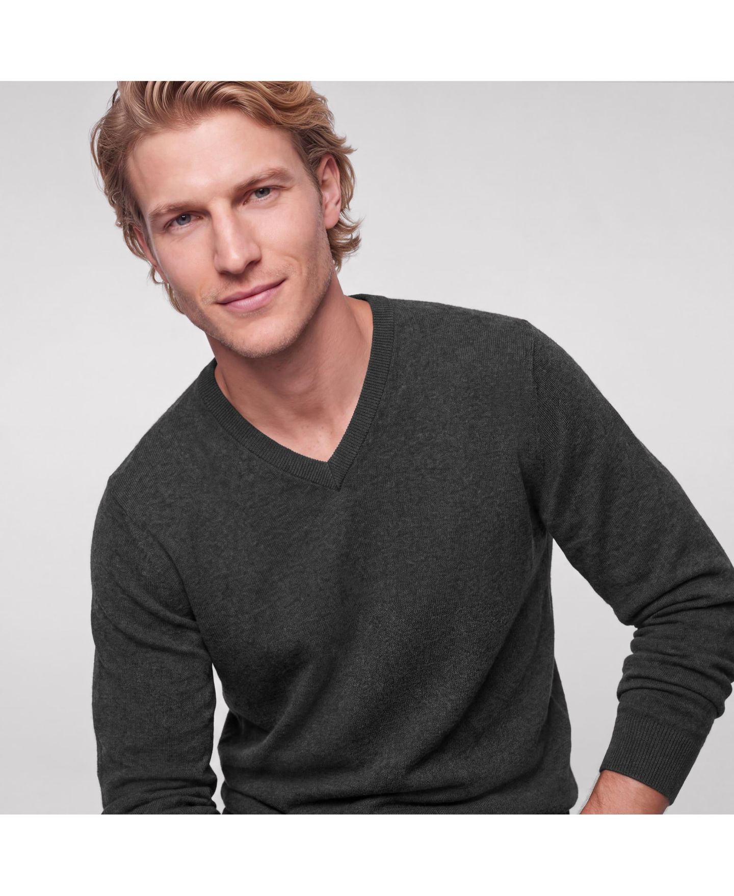 Мужской свитер Jack Archer Anytime V-Neck, цвет: Тёмный меланжевый — фото 6