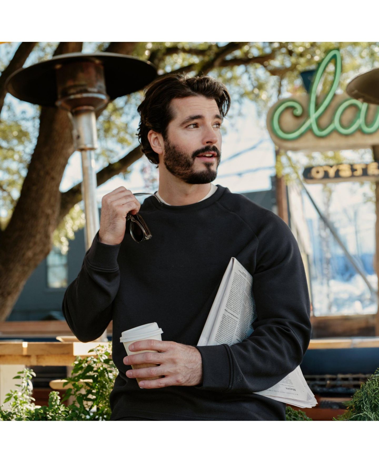 Мужской свитер Jack Archer Sandwash Crewneck Sweaters, цвет: Насыщенный чёрный — фото 10