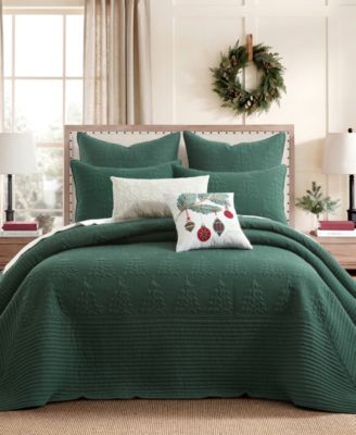 O Christmas Tree Stitching 3-Piece Bedspread Set, Queen