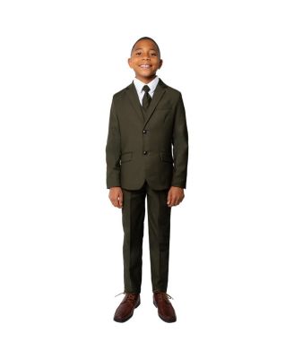 Big Boys 007 Slim Fit 5-Piece Shirt, Tie, Jacket, Vest and Pants Suit Set
