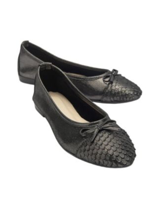 Forever and Always Shoes Women's Freya Leather Ballerina Flat
