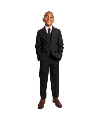 Big Boys Luxor Slim Fit Wool Blend 5-Piece Shirt, Tie, Jacket, Vest and Pants Suit Set