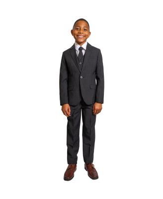 Big Boys Luxor Slim Fit Wool Blend 5-Piece Shirt, Tie, Jacket, Vest and Pants Suit Set