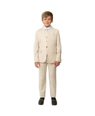 Little Boys and Big Boys Linen 5-Piece Shirt, Tie, Jacket, Vest and Pants Suit Set