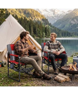 Heavy-Duty Camping Chair with Side Pocket and 330 lb Capacity Outdoor Camping