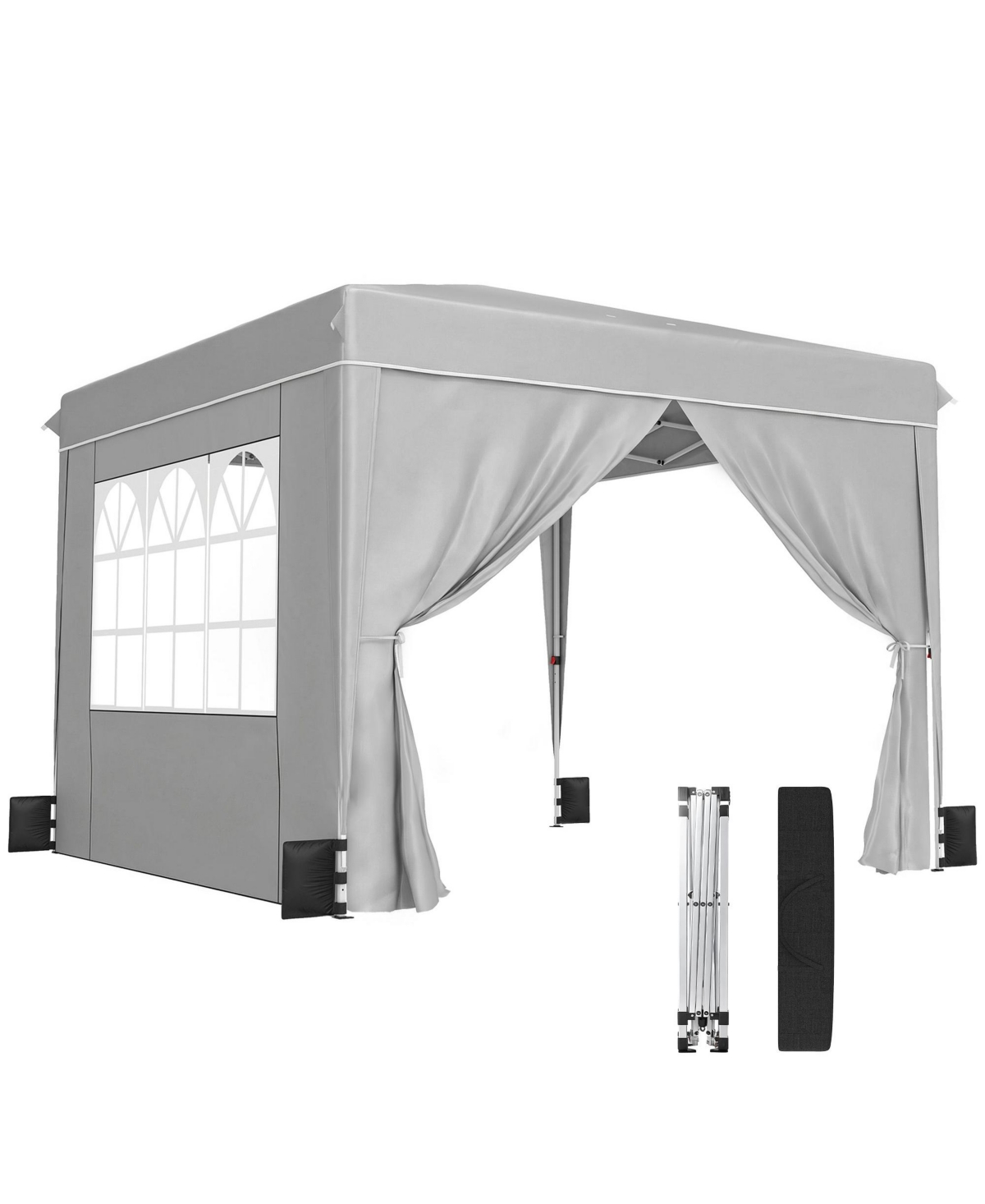 Sevorley Outdoor Canopy Shelter, Carry Bag, Pop-Up Setup, 10 x 10 ft for Camping, Travel and Outdoor Activities - Gray