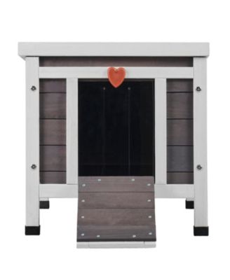 Weatherproof Wooden Outdoor Cat House with PVC Door Flaps