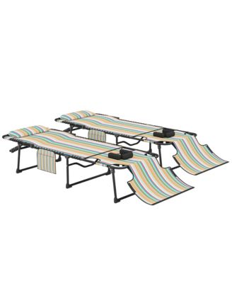 Outdoor Chair, Folding Design, Adjustable Backrest, Storage Pockets for Camping, Travel and Outdoor Activities