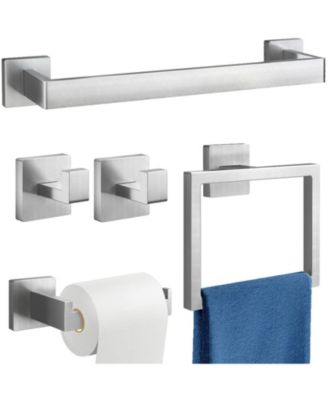 5 Pieces Bathroom Hardware Accessory Set Wall Mounted 16"