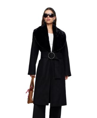 Women's Endless Faux Fur Long Shawl-Collar Coat