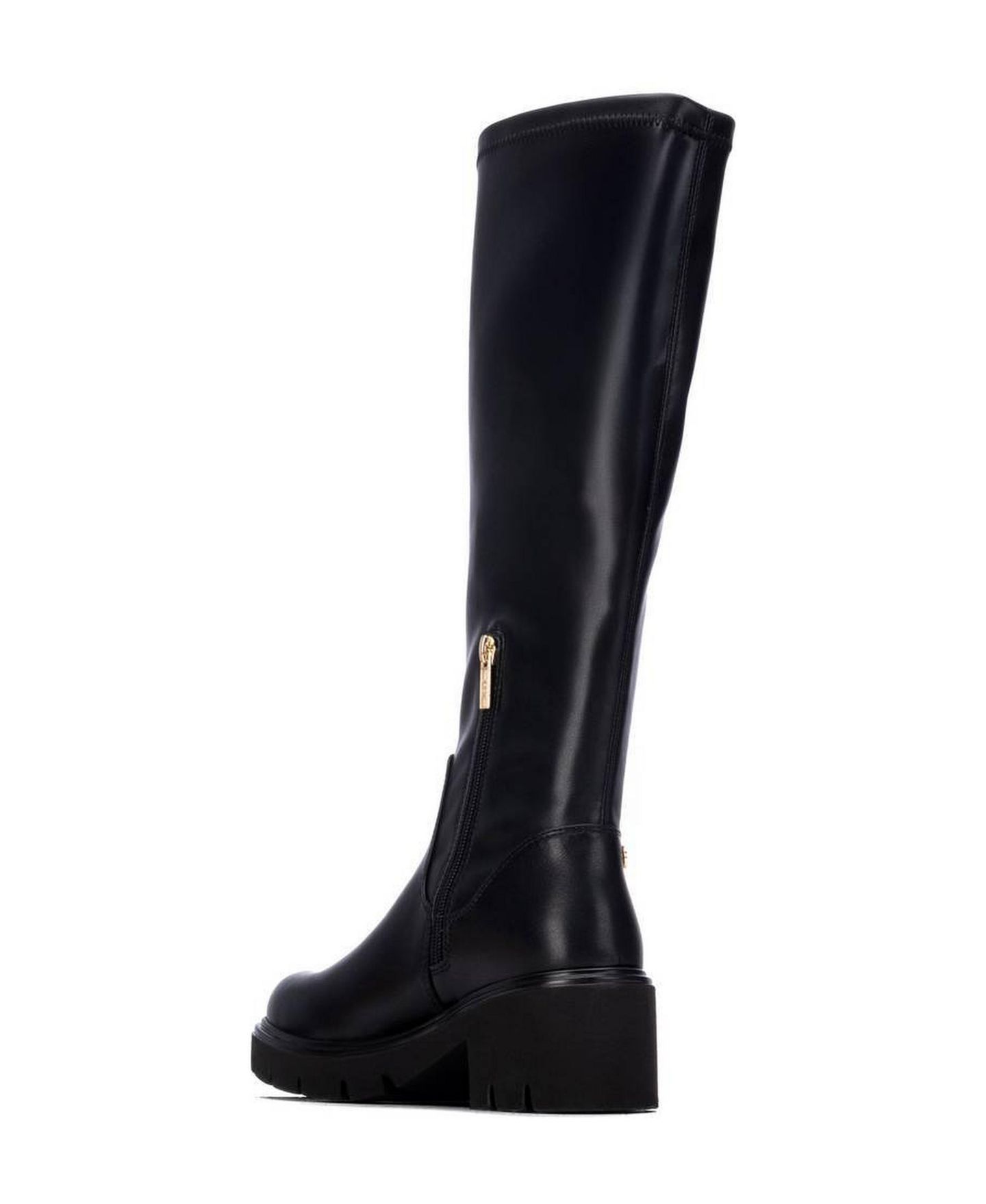 Женские ботинки XTI Knee-High Stretch-Shaft Block-Heel, цвет: Чёрный — фото 3