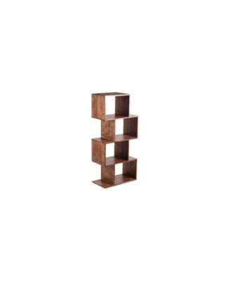 Portola 47 Inch 4-Cube Solid Acacia Wood Asymmetrical Bookcase