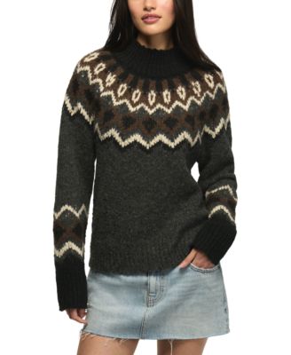 Women's Fair Isle Mock Neck Long-Sleeve Sweater