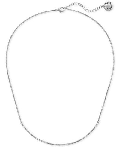 BCBGeneration Silver-Tone Pavé Bar Collar Necklace