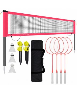 Portable Outdoor Badminton Set Steel Aluminum Paddles Carry Bag