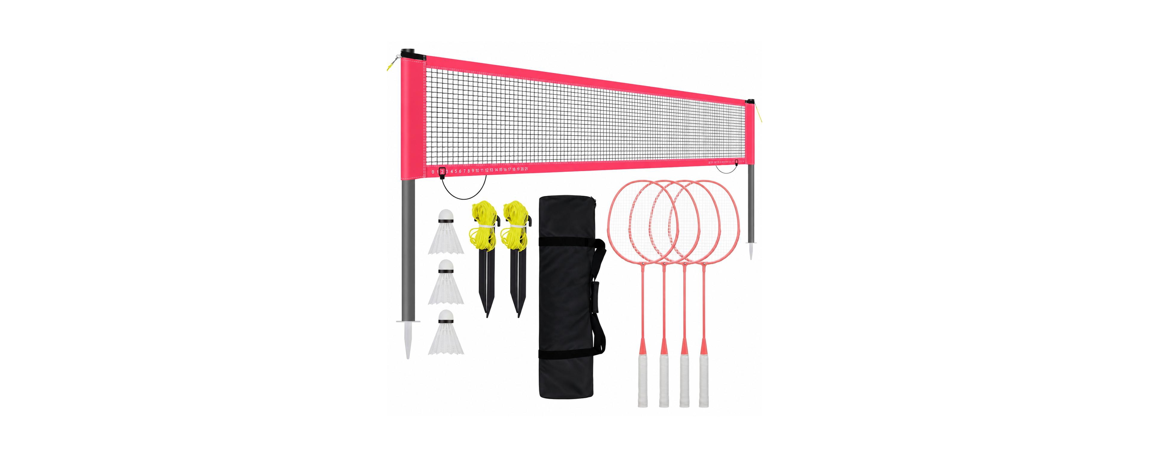 Peneyon Portable Outdoor Badminton Set Steel Aluminum Paddles Carry Bag