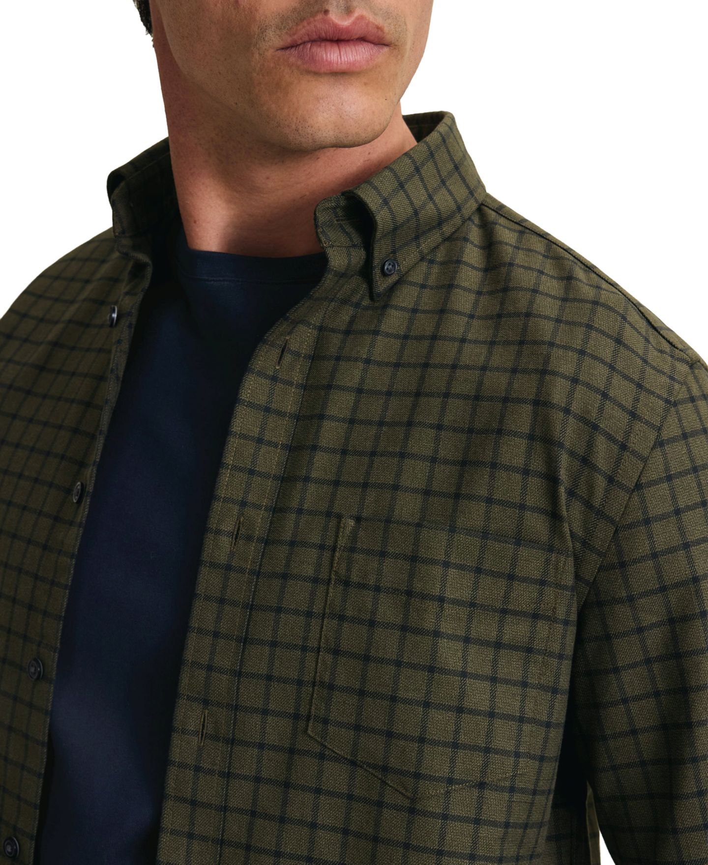 Мужская рубашка Charles Tyrwhitt Slim-Fit Non-Iron Check, цвет: Оливковый — фото 3