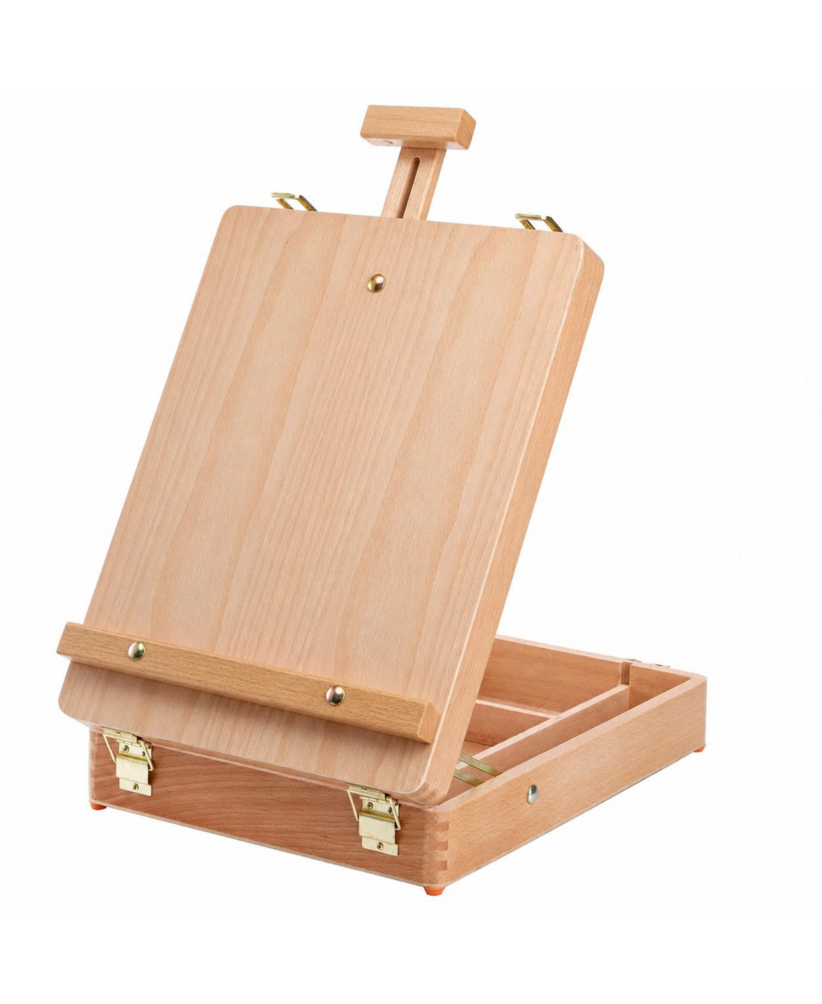 Aeelike Beechwood Portable Adjustable Desktop Easel Storage Box Art Supplies Case