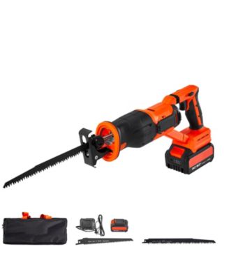 20V Cordless Reciprocating Saw Kit with Battery and 8 Blades, Orange