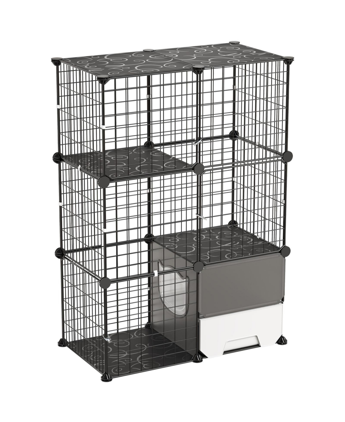 Hongge 3-Tier Modular Cat Cage for Indoor Kitten Enclosures