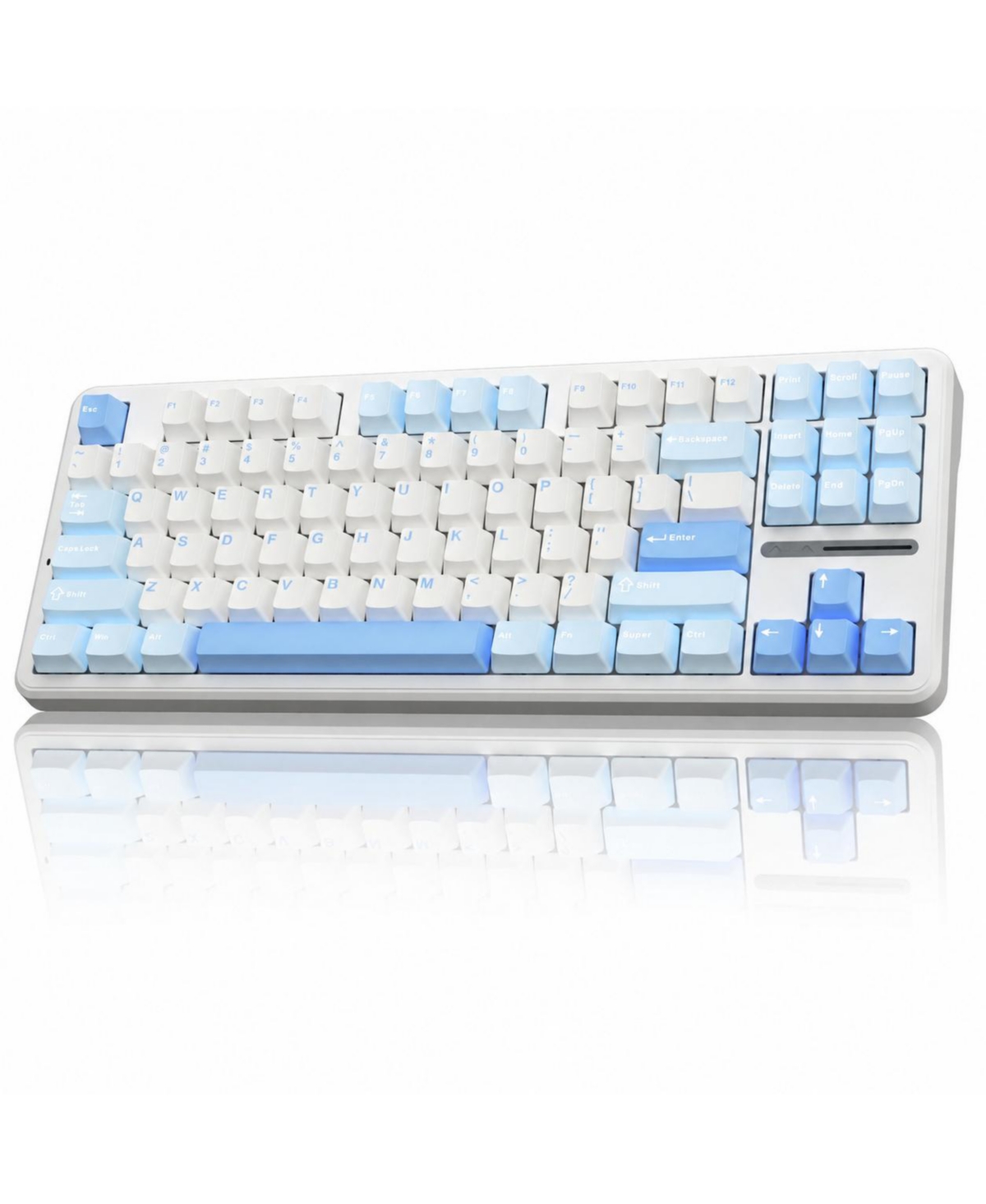 Lofree Wireless Mechanical Tkl Gaming Keyboard 87 Keys Hot-Swappable Programmable for Pc, Ps, Xbox, Switch - Salt white blue