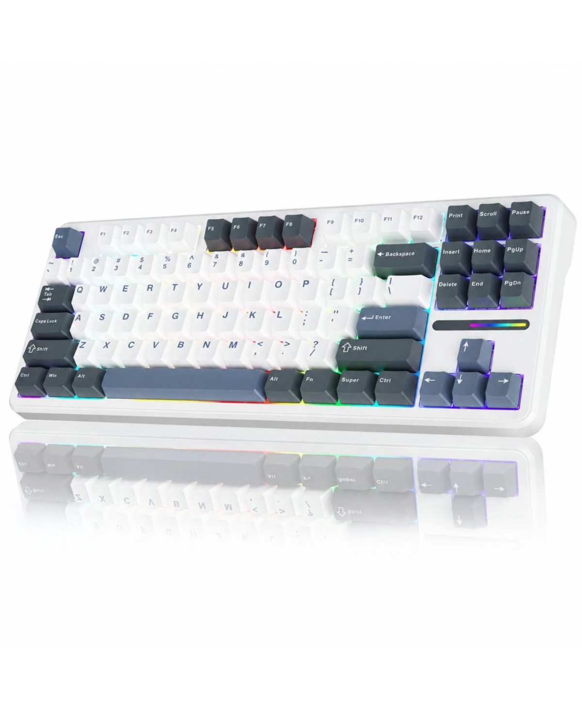Lofree Wireless Mechanical Tkl Gaming Keyboard 87 Keys Hot-Swappable Programmable for Pc, Ps, Xbox, Switch - Whiteblue