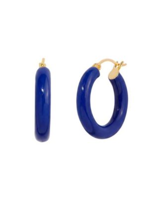 Sasha Dark Blue Enamel Hoops