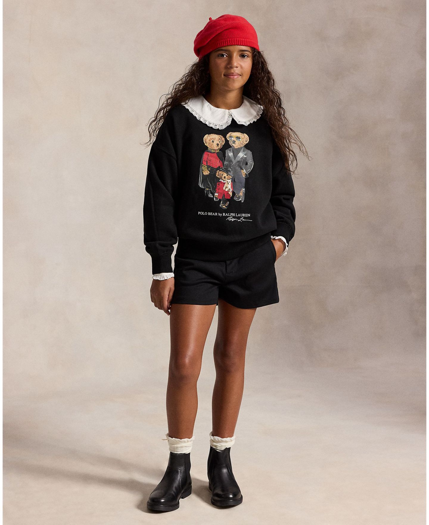 Толстовка Polo Ralph Lauren Polo Bear Family Graphic для девочек, цвет: Чёрный — фото 5