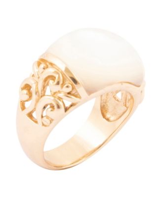 Imitation Pearl Statement Ring