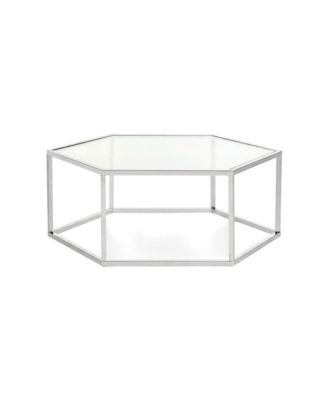 Chrome and Glass Coffee Table with Metal Frame and Modern Design