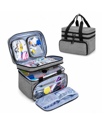 Double Layer Polka Dot Sewing Accessories Organizer with Storage Pockets