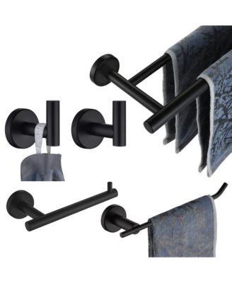 5 Piece 24" Bathroom Hardware Set Wall Mount Towel Bar Tap Holder Hook