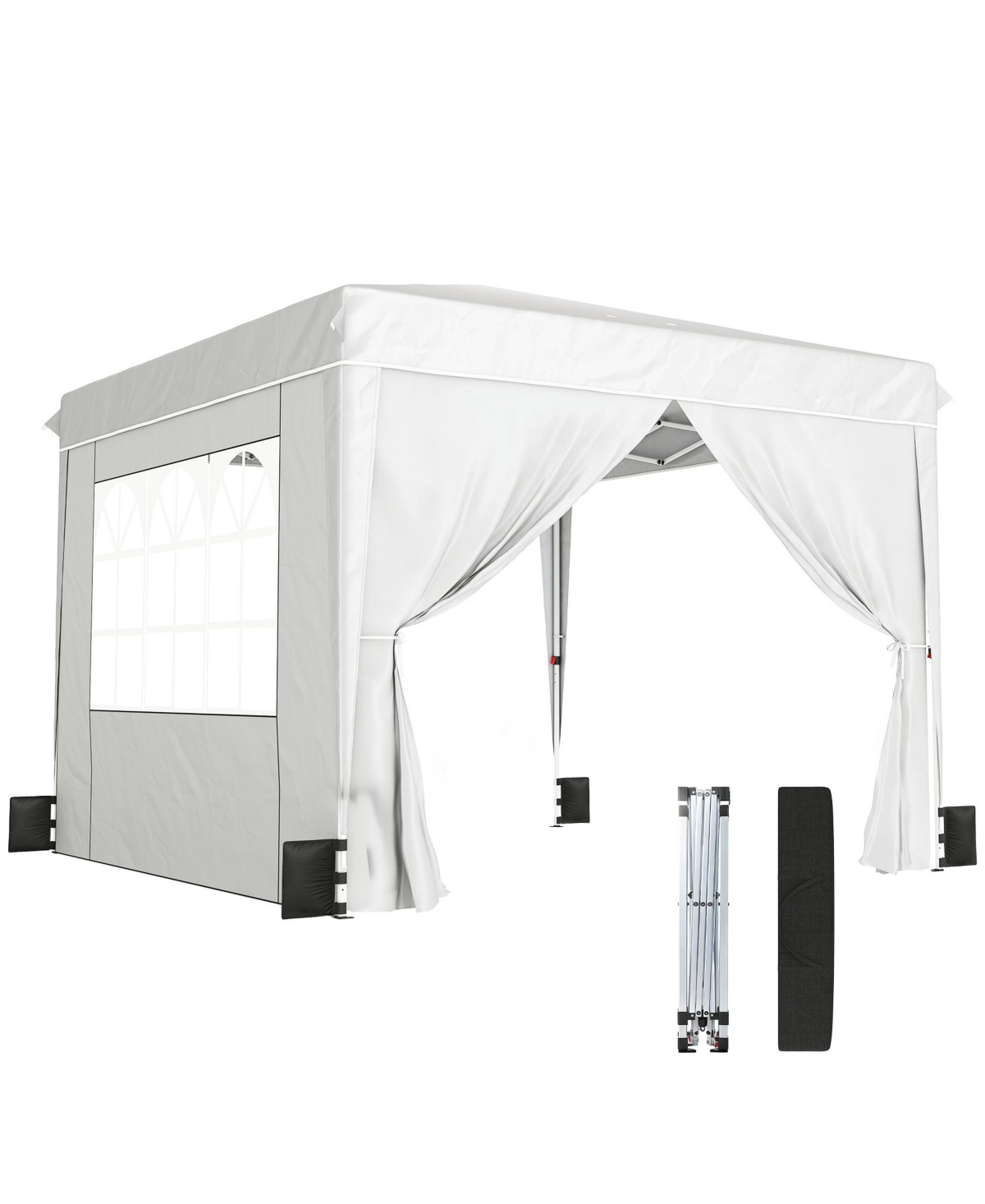 Sevorley Outdoor Canopy Shelter, Carry Bag, Pop-Up Setup, 10 x 10 ft for Camping, Travel and Outdoor Activities - White