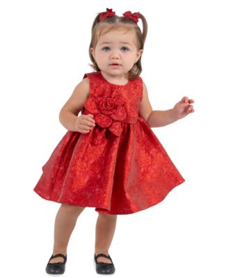 Baby Girls' Brocade 3D Flower Dress