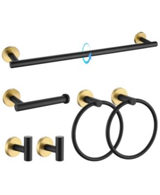 6 Piece 23.6" Bathroom Hardware Set Towel Bar Accessory Kit