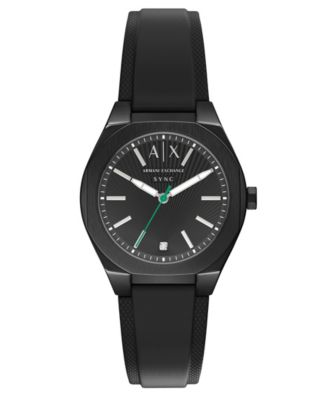 Women's Quartz Sync Three-Hand Black Silicone Watch 36mm