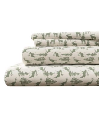 Linery and Co. Ultra-Soft Turkish Cotton Flannel Lodge Print Sheet Set