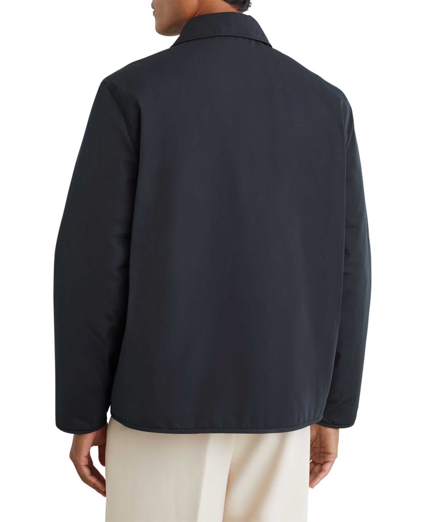 Мужская рубашка REISS Raider Lightly-Padded Patch-Pocket Overshirt, цвет: Тёмно-синий — фото 4