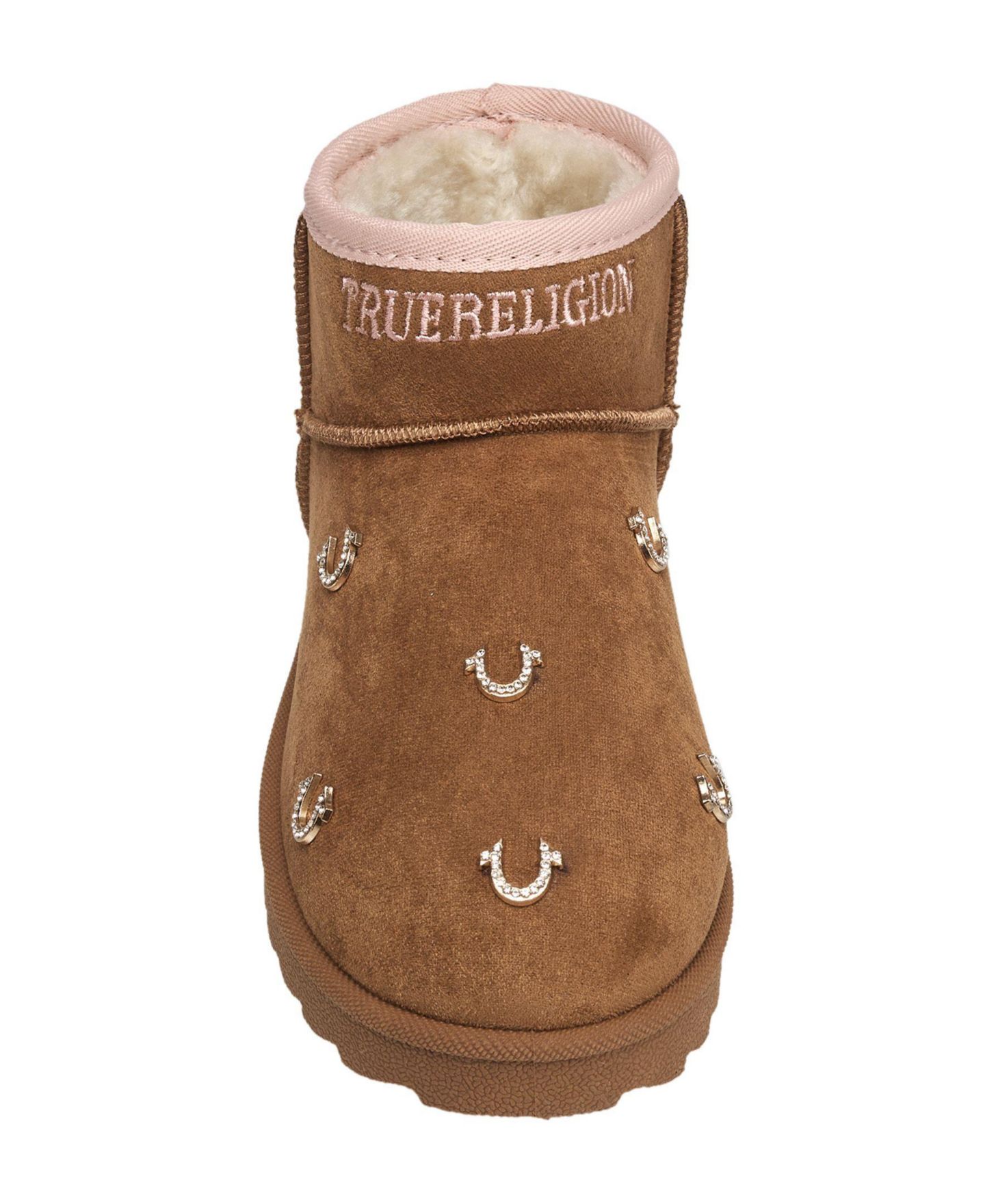Детские ботинки True Religion Kandi с логотипом-подковой и стразами, цвет: Коньячный — фото 2
