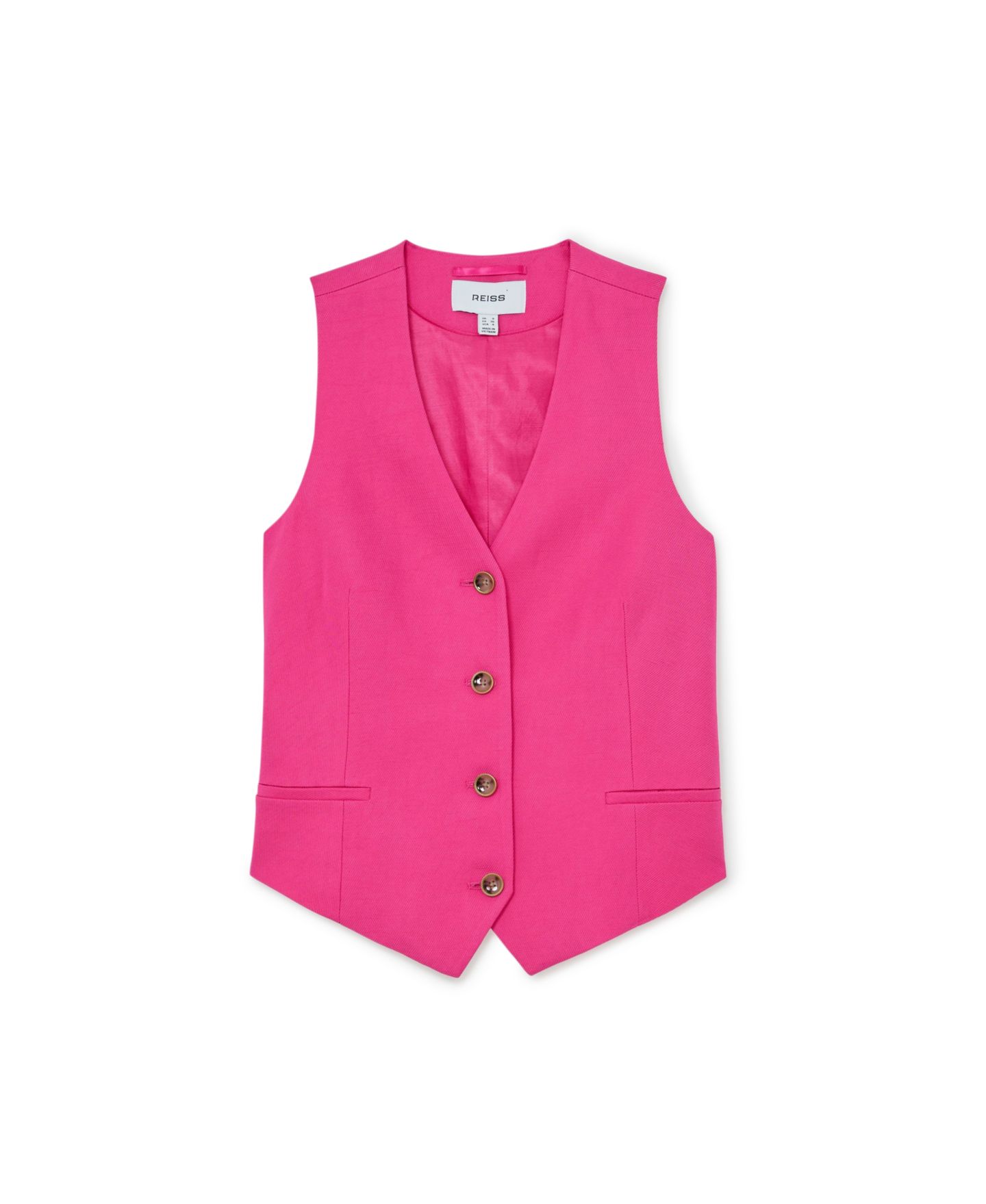 Женский жилет REISS Charli V-Neck Sleeveless Lined, цвет: Розовый — фото 4