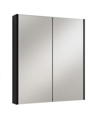 Bathroom Wall Cabinet with 2 Mirrored Doors and 2 Storage Tiers