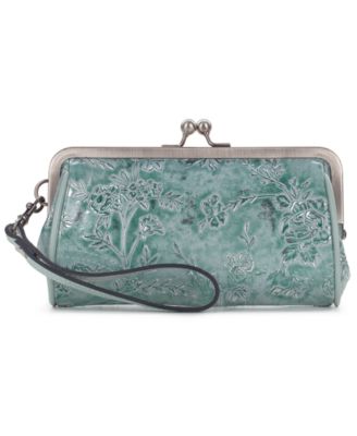 Rose Garden Renna Small Leather Kiss-Lock Wristlet