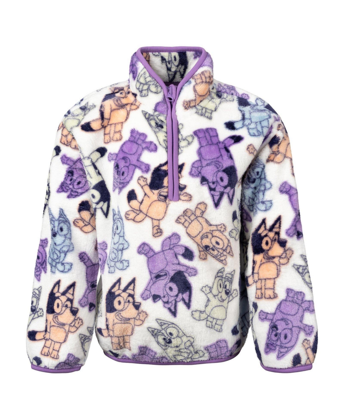 Bluey Girls' 4-16 Fleece Half-Zip Sweatshirt