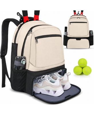 Tennis Backpack 2 Rackets Insulated Pocket Shoe Compartment Water Resistant