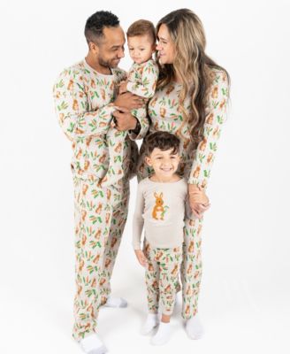 Matching Family Beige Rabbit Cotton Easter Pajamas